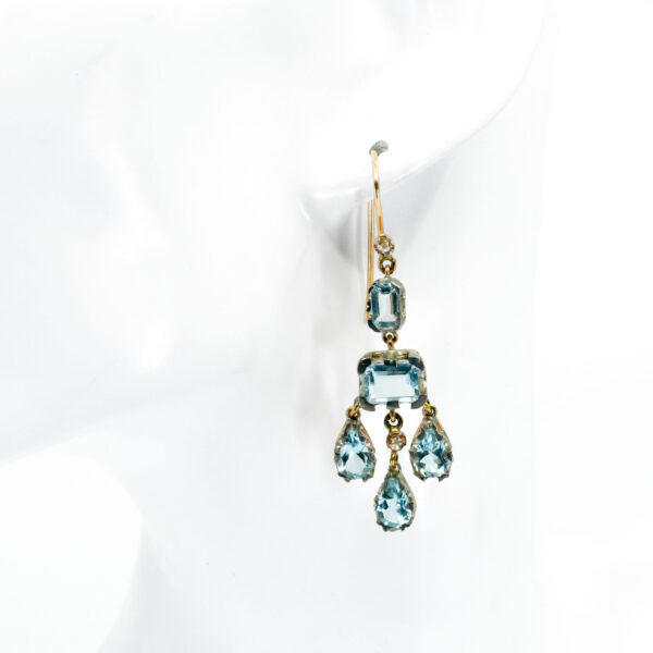 Aquamarine Diamond 14k Chandelier Earrings 13551-8180 Image1