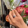 Aquamarine Diamond 18k Cluster Ring 1714-4387 - Image 2