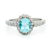 Aquamarine Diamond 18k Cluster Ring 1714-4387