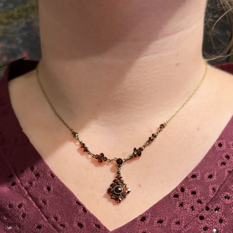 Garnet 10k Festoon Necklace 14896-8396 - Image 2