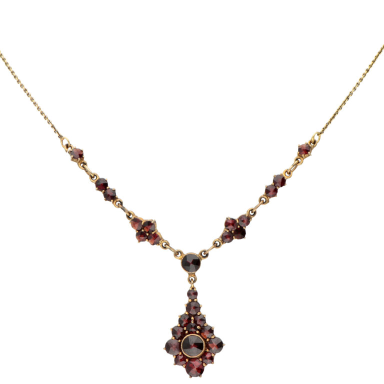 Garnet 10k Festoon Necklace 14896-8396 - Image 3