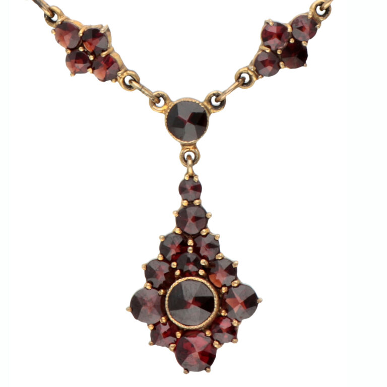 Garnet 10k Festoon Necklace 14896-8396