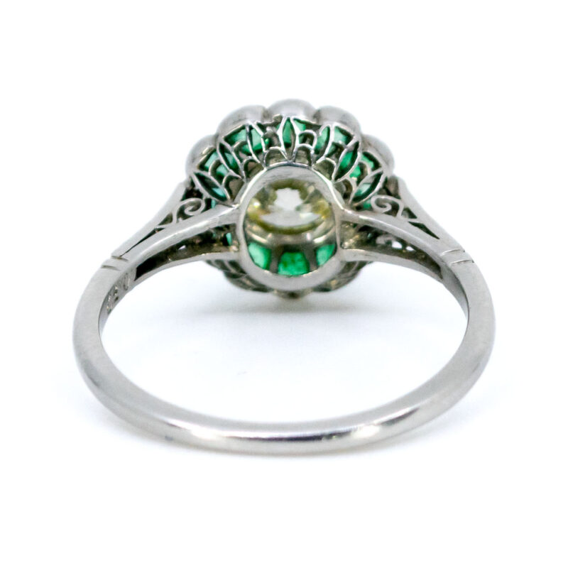 Anello a grappolo in platino con smeraldi e diamanti 10262-2265 Image4