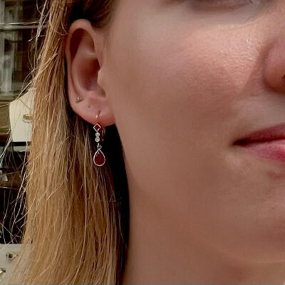 Ruby Diamond 14k Drop Earrings 10519-6615 Image2