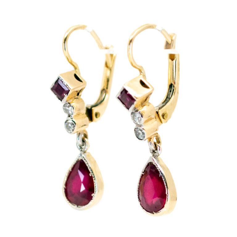 Ruby Diamond 14k Drop Earrings 10519-6615 Image4