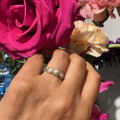 Pearl 14k Trilogy Ring 10608-6677 Image2