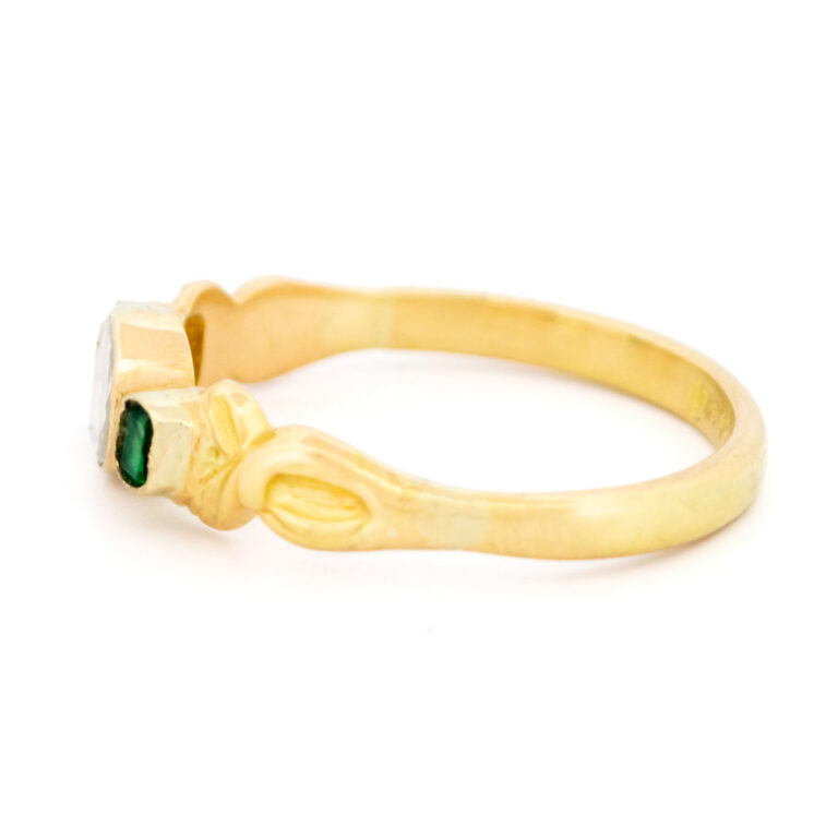 Diamond Emerald 18k Antique Ring 10677-6679 Image5