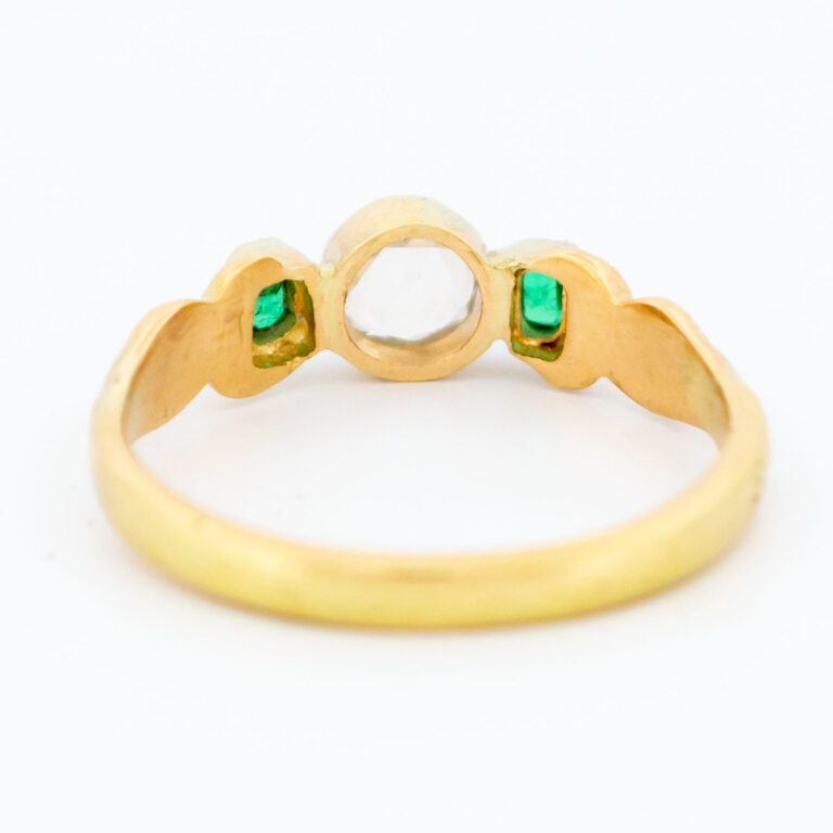 Diamond Emerald 18k Antique Ring 10677-6679 - Image 6