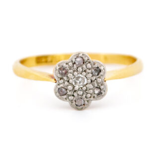 Diamond 18k Platinum Floral Cluster Ring 10779-6685 Image1