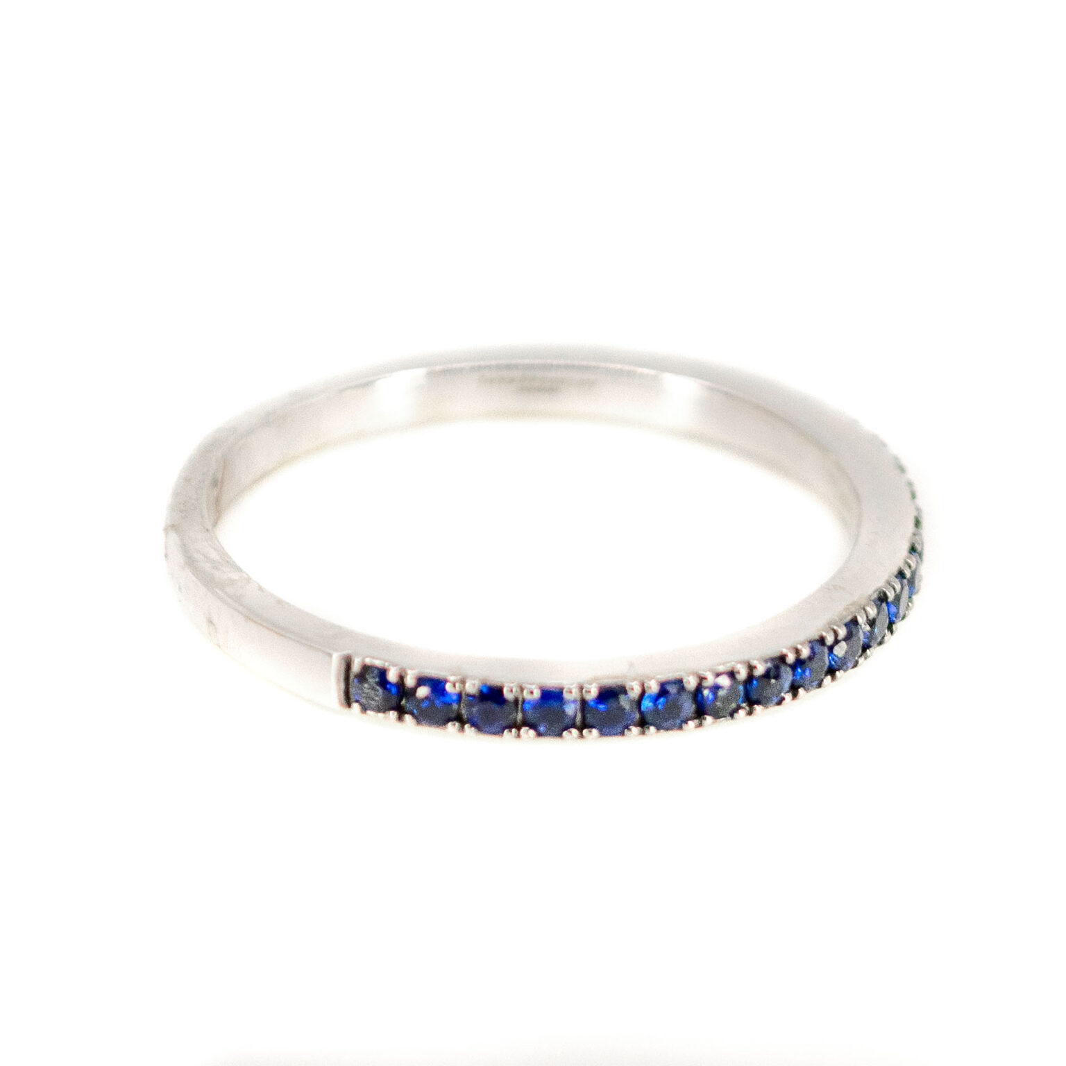 Sapphire 18k Half Eternity Ring 11138-6931 - Binenbaum Antiques & Jewelry