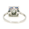Diamond Sapphire Platinum Square-Shape Ring 11142-0106 Image4