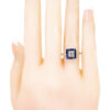 Diamond Sapphire Platinum Square-Shape Ring 11142-0106 Image5