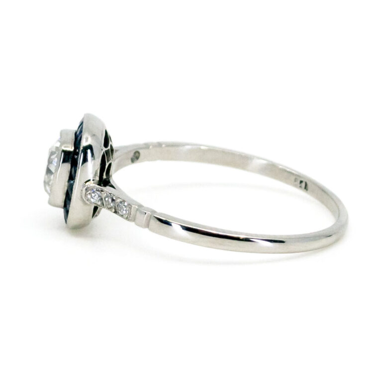 Diamond Sapphire Platinum Target Ring 11220-1964 Image3