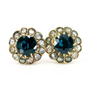 Sapphire Diamond 18k Antique Earrings 11520-2305 Image1