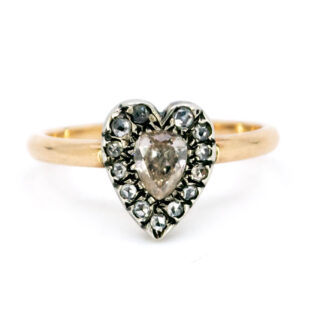 Reserved For Lauren • Diamond 18k Silver Heart-Shape Ring 11547-0110 Image1