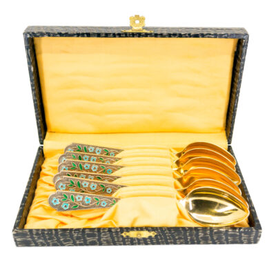 Enamel Silver Cloissoné Spoon Set 11790-2853 Image2