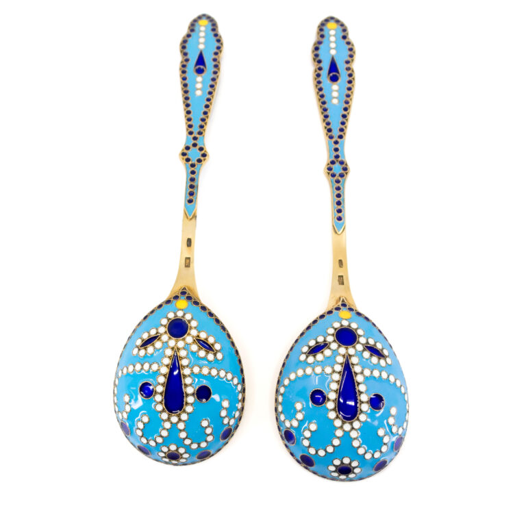 Enamel Silver-Gilt Cloissoné Spoon Set 11794-2854 Image3