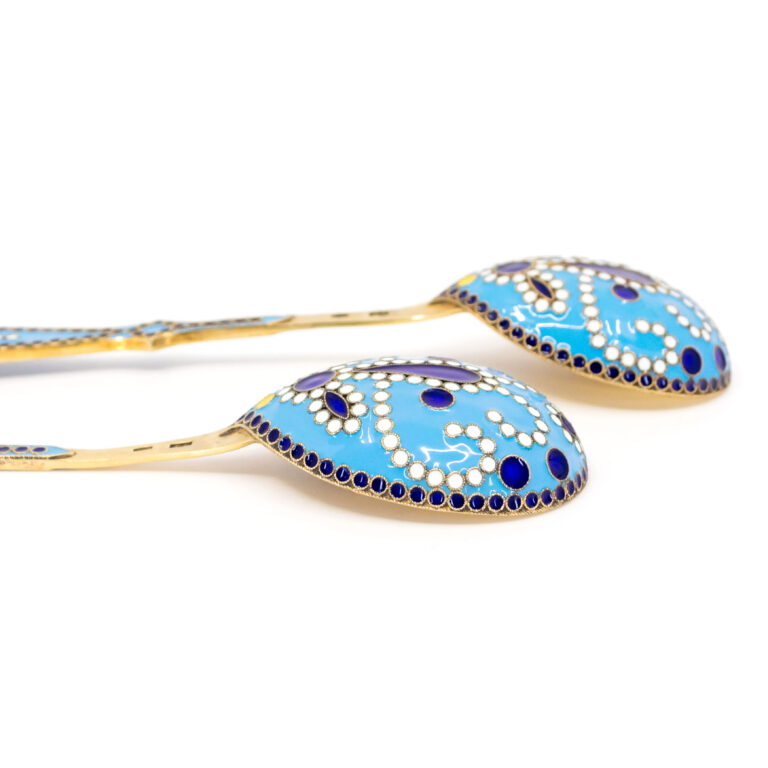 Enamel Silver-Gilt Cloissoné Spoon Set 11794-2854 Image5