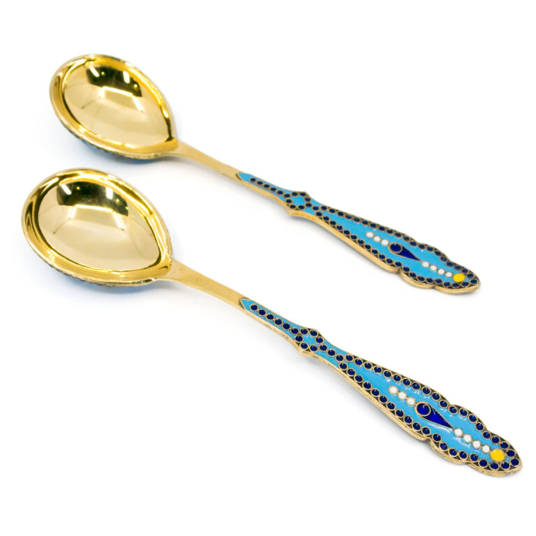 Enamel Silver-Gilt Cloissoné Spoon Set 11794-2854 Image1