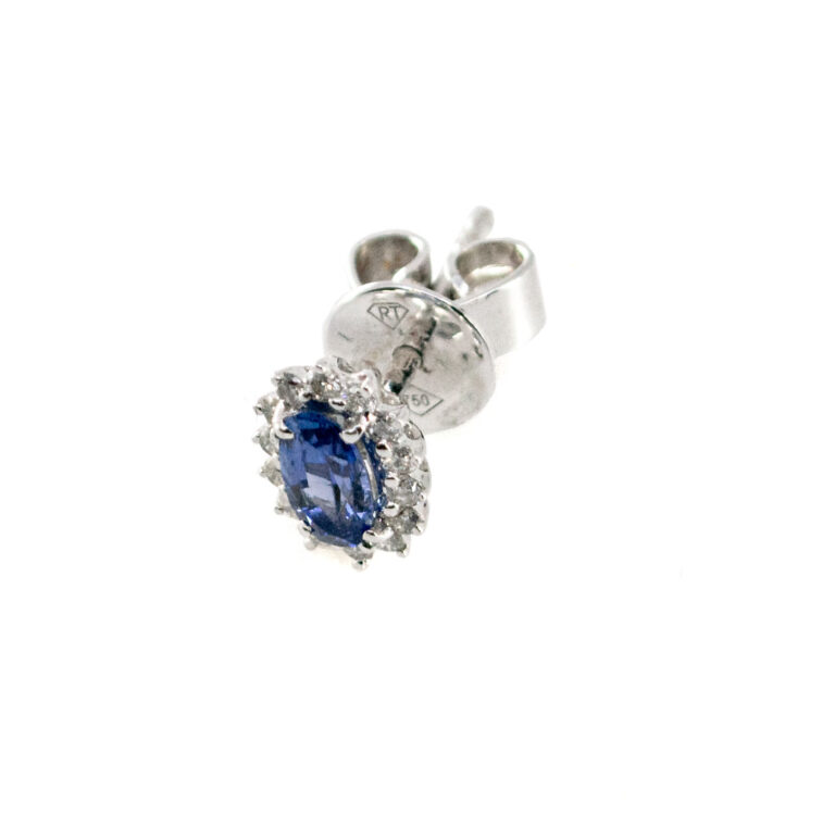 Sapphire Diamond 18k Cluster Earrings 12073-7326 Image2