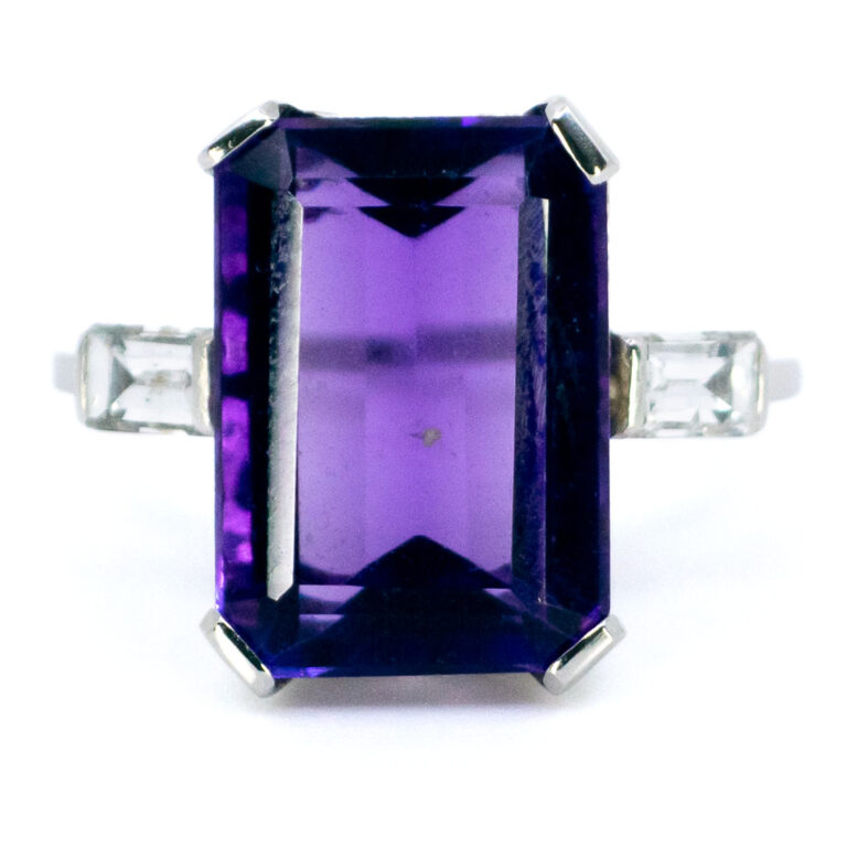 Amethyst Diamond Platinum Cocktail Ring 12334-2336 Image1