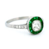 Diamond Emerald Platinum Target Ring 12767-5039 Image3