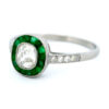 Diamond Emerald Platinum Target Ring 12767-5039 Image4