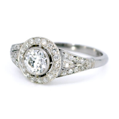 Diamond Platinum Halo Ring 12837-5048 Image2