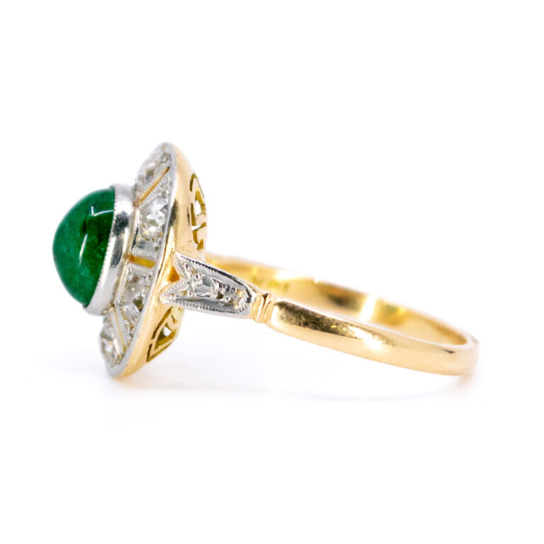 Emerald Diamond 18k Cluster Ring 12841-2370 Image3