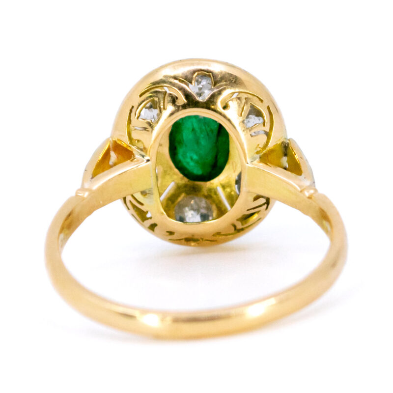 Smaragd diamanten 18k clusterring 12841-2370 Afbeelding4