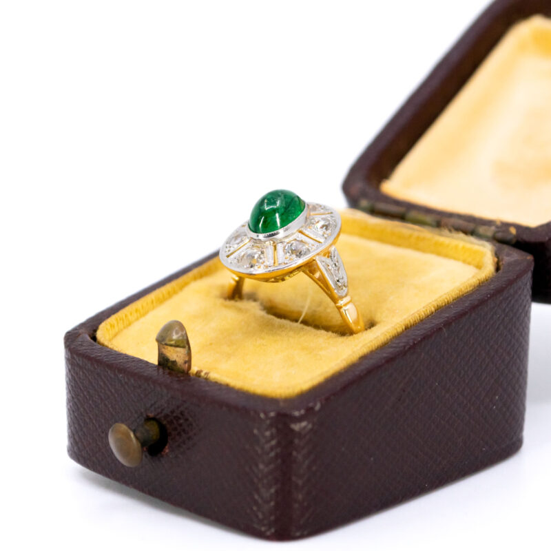 Smaragd diamanten 18k clusterring 12841-2370 Afbeelding5