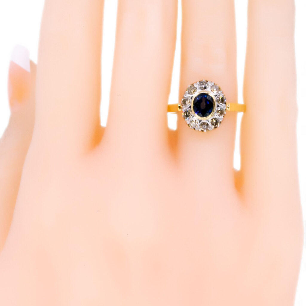 Sapphire Diamond 14k Cluster Ring 12864-8041 Image2