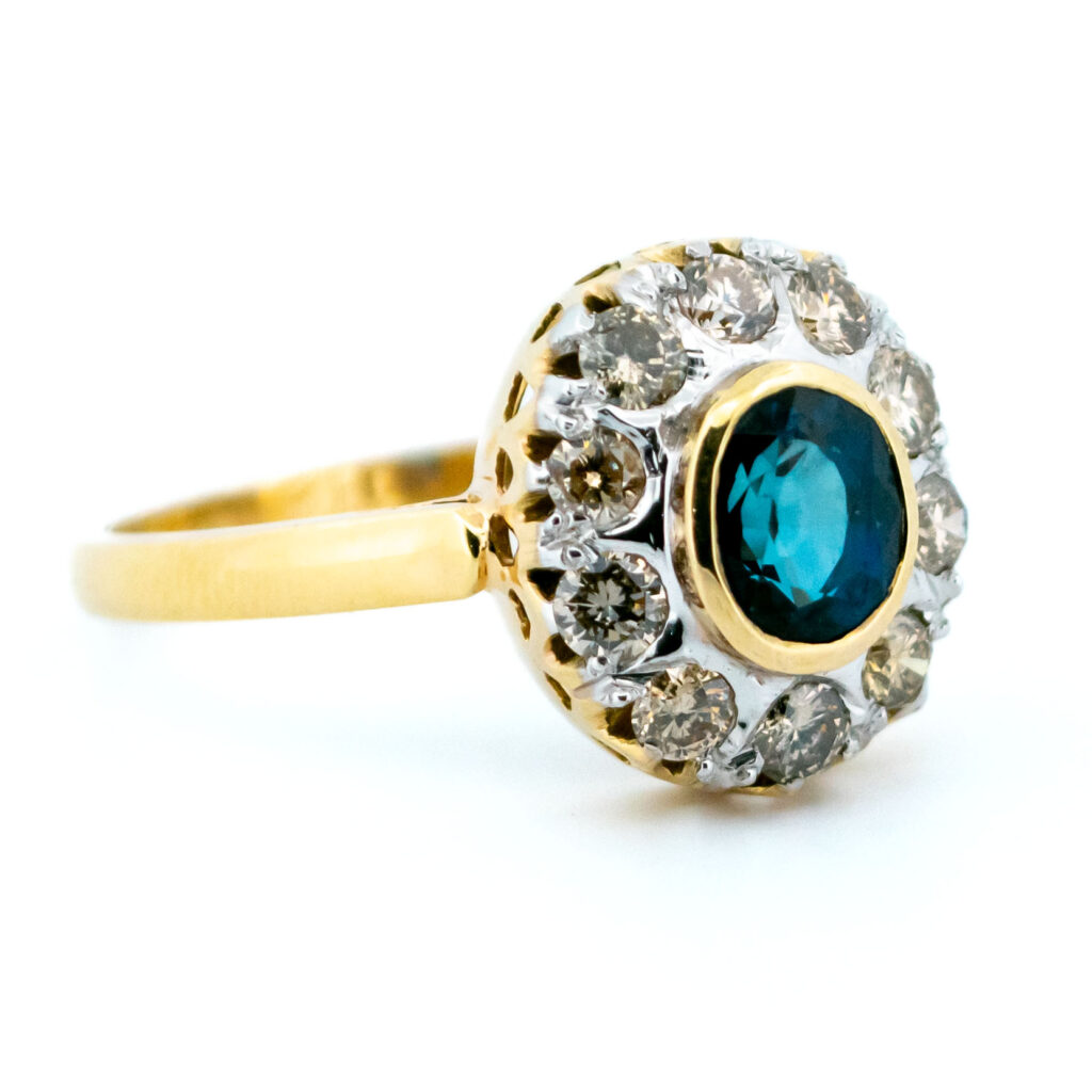 Sapphire Diamond 14k Cluster Ring 12864-8041 Image3