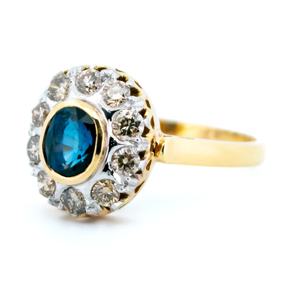 Sapphire Diamond 14k Cluster Ring 12864-8041 Image4