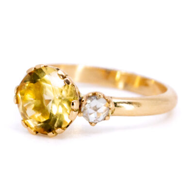 Citrine Diamond 14k Solitaire Ring 13156-5052 Image2