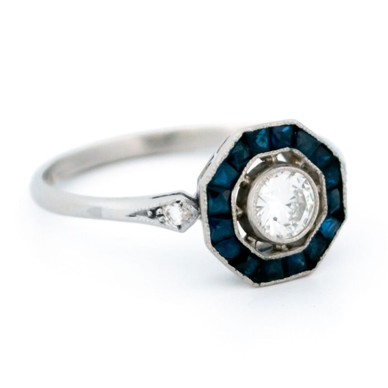Diamant Saffier Platina Doelwit Ring 13190-5058 Afbeelding3