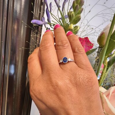 Sapphire Diamond Platinum Trilogy Ring 13212-5060 Image2