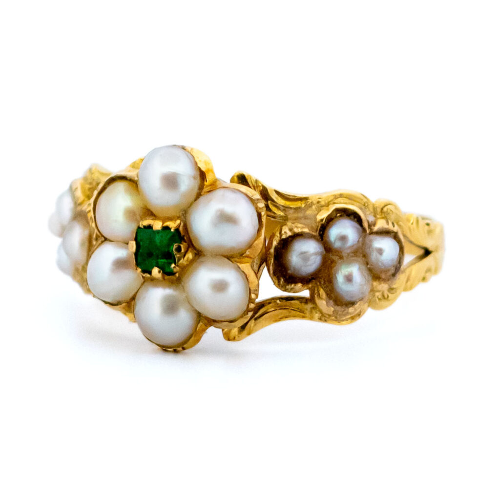 Emerald Pearl 18k Cluster Ring 13369-8156 Image3
