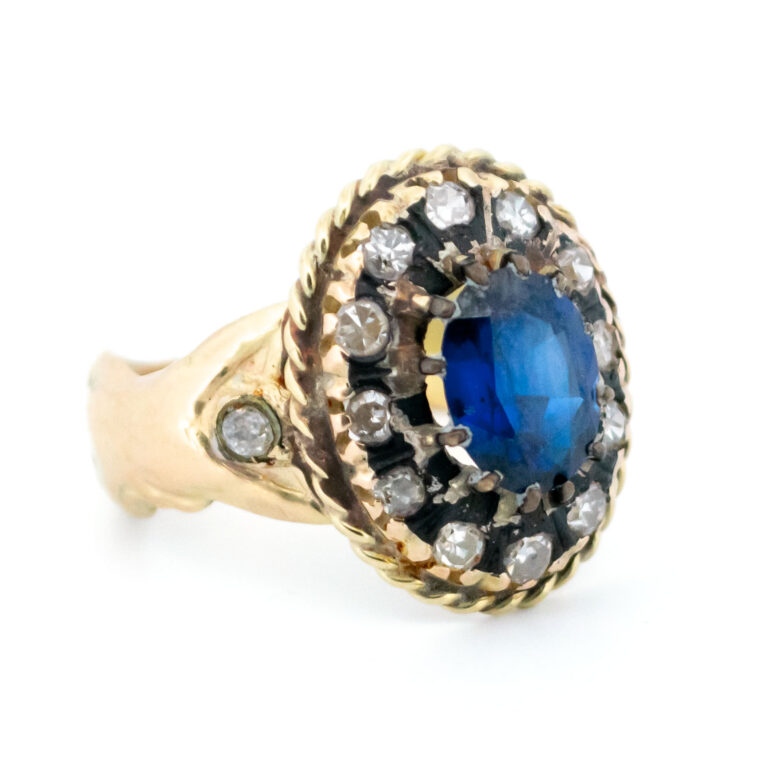 Sapphire Diamond 14k Cluster Ring 13370-8157 Image2