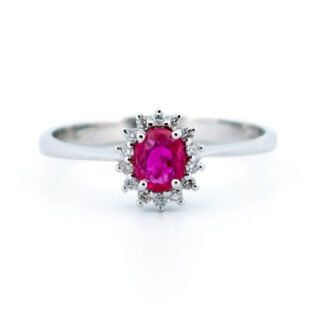 Ruby Diamond 18k Cluster Ring 13545-8174 Image1