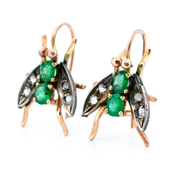 Diamond Emerald 9k Insect Earrings 13550-8179 Image3