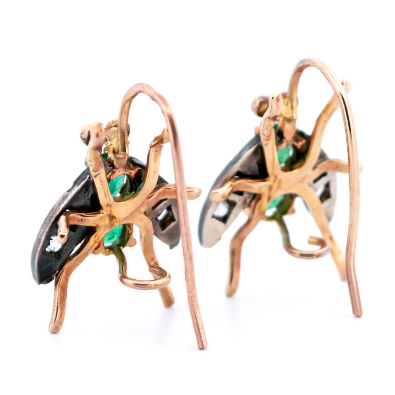 Diamond Emerald 9k Insect Earrings 13550-8179 Image5