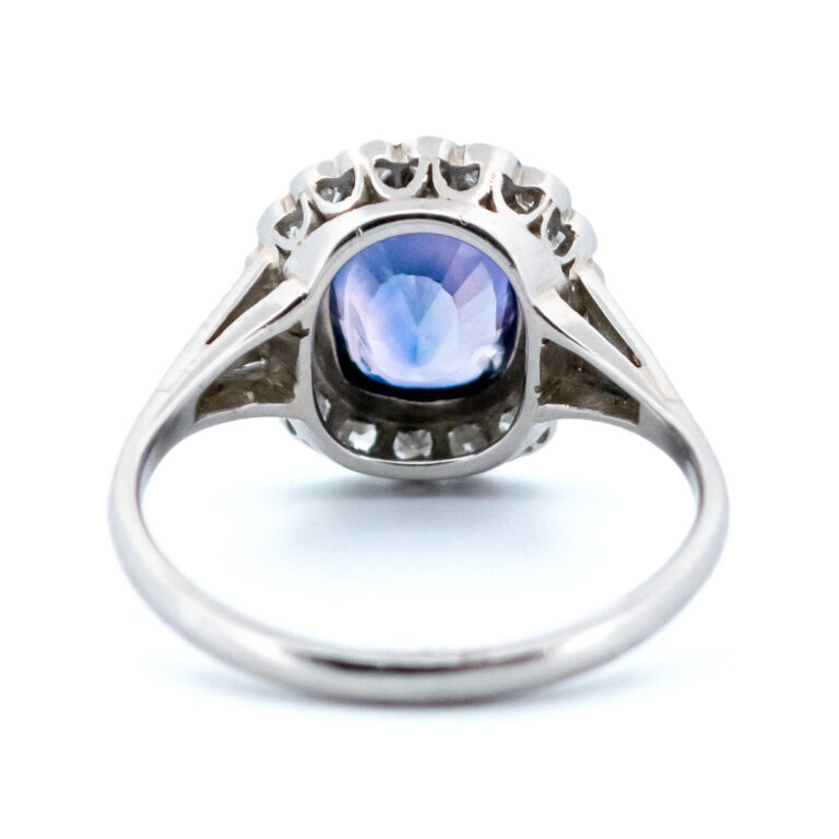 Diamond Sapphire Platinum Cluster Ring 13586-5095 Image5