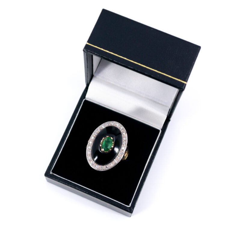 Diamond Emerald Onyx 14k Ring 13686-8197 Image5