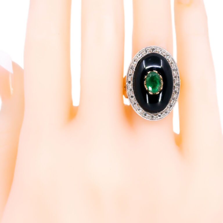 Diamond Emerald Onyx 14k Ring 13686-8197 - Image 7