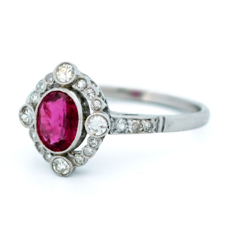 Diamond Ruby Platinum "Quatrefoil" Ring 13718-5101 Image4