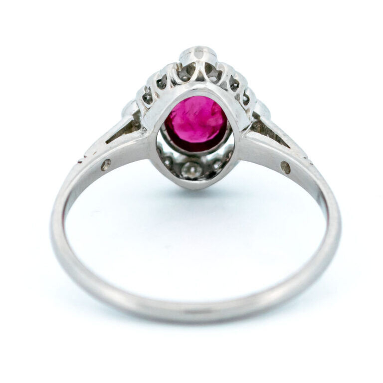 Diamond Ruby Platinum "Quatrefoil" Ring 13718-5101 - Image 6