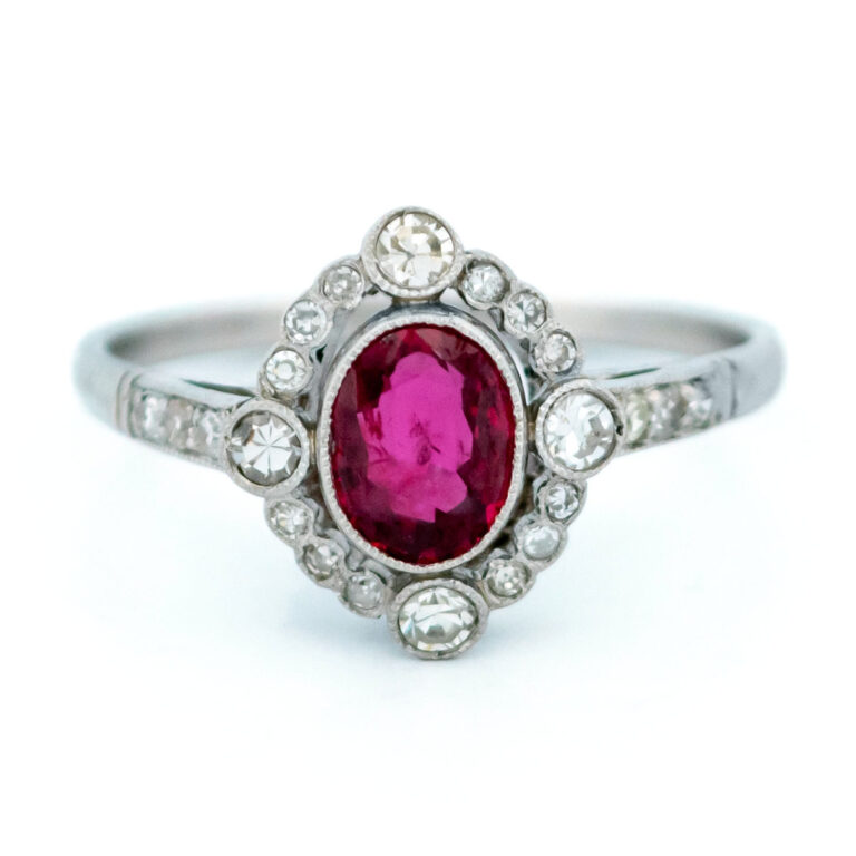 Diamond Ruby Platinum "Quatrefoil" Ring 13718-5101 Image1