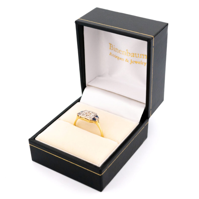 Anello Deco con diamanti e zaffiri 18k 13732-2396 - Immagine 7