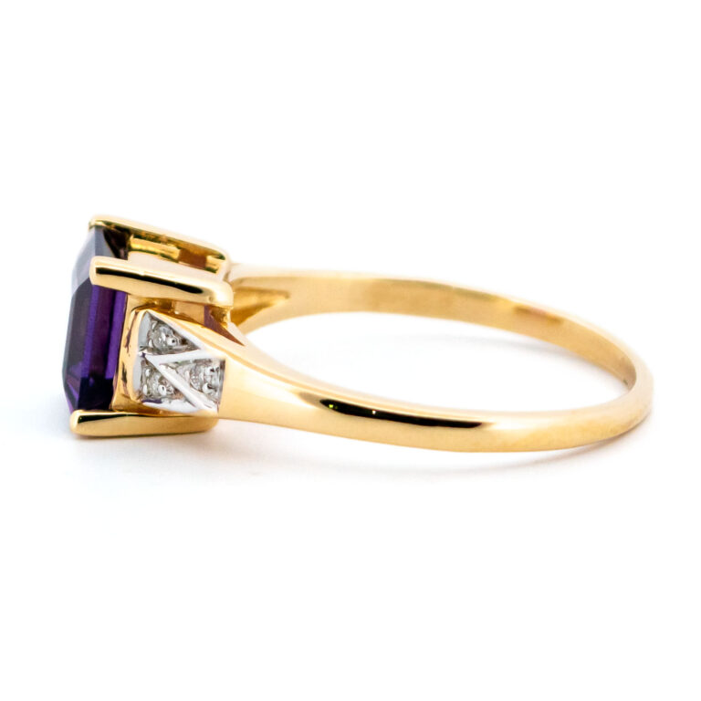 Amethyst Diamond 14k Rectangle-Shape Ring 13768-0246 Image5